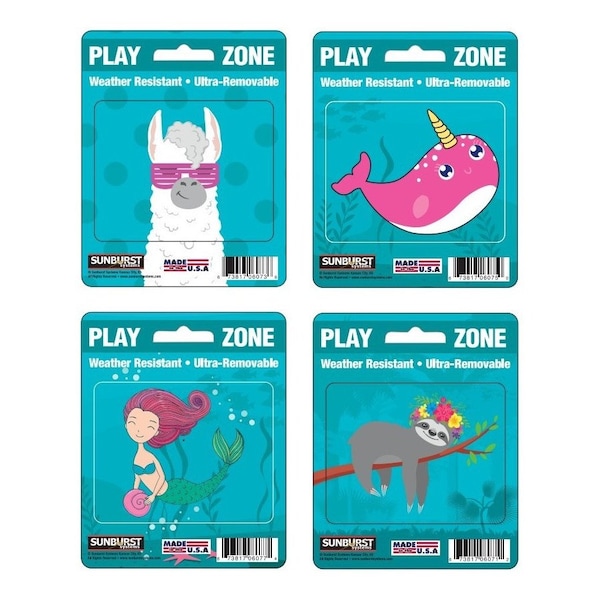 Decal Play Zone 4 In X 5 In 8-Pack PK